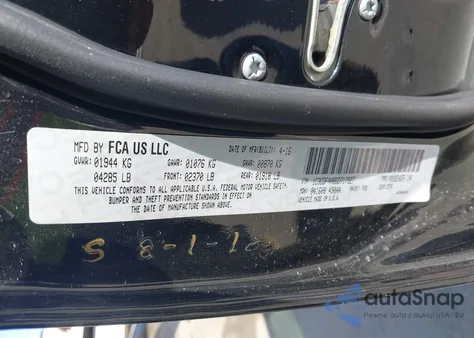 2016 Dodge Dart Se z USA, uszkodzony, nr VIN 1C3CDFAA8GD717927